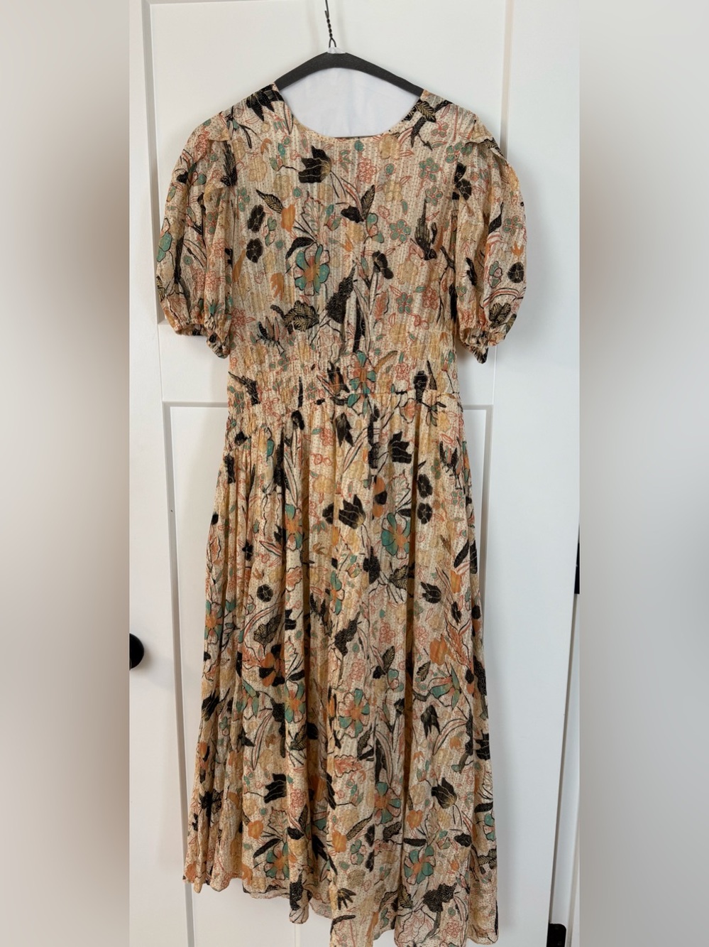 Ulla Johnson Eden Floral Midi Dress in Pearl Floral